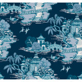 Pagoda And Sampan Scenic Vinyl Wallpaper Roll