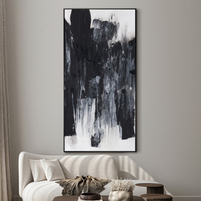 Extra Large Wall Art Fabric Print - Modern Neutral Abstract for Contemporary Home Artwork Decor for Living Room or Bedroom - "Frame Assembly Required (Unfinished Frame)"