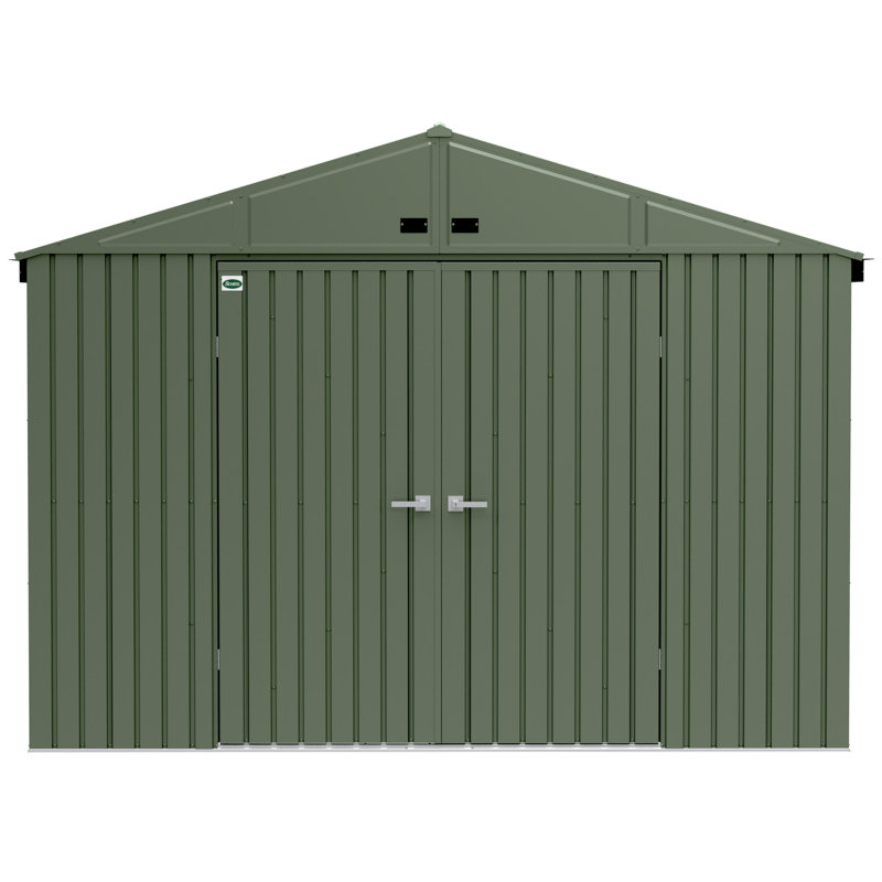 Remise de rangement pour pelouse Scotts, 10 x 8, vert, H 91,4 po x l 125,3 po x P 168,7 po