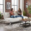 Canapé-lit convertible en tissu, futon multifonctionnel pliant pour salon, beige-579565785