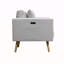 Canapé en tissu de lin gris clair 75 po avec ports de chargement USB-708935033