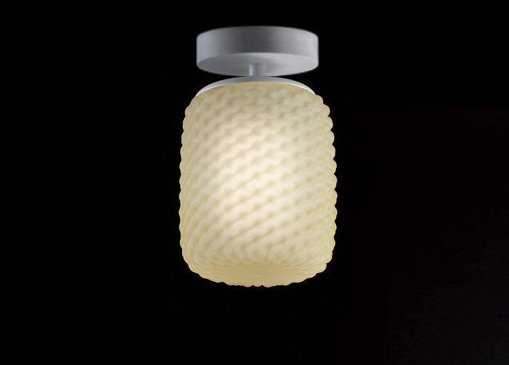 Domino Glass Semi Flush Mount, 23cm H x 15cm W x 15cm D, Amber