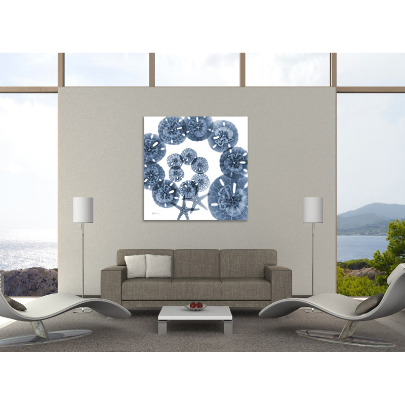 «Sand Dollars», toile tendue par Albert Koetsier, H 18 po x l 18 po x P 1,5 po
