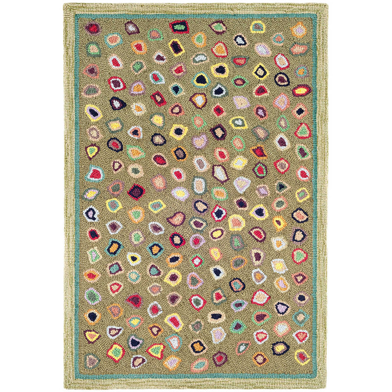 Cat'S Paw Sage Hand Micro Hooked Wool Rug, Rectangle 8' x 10'