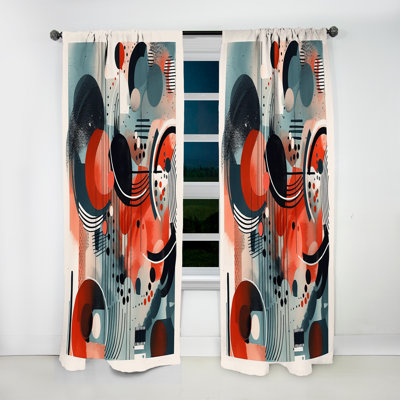 Thea - Minimalism Abstract Room Darkening Curtain - 1 Panels