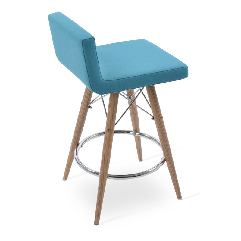 Upholstered Counter Stool with Iron Frame