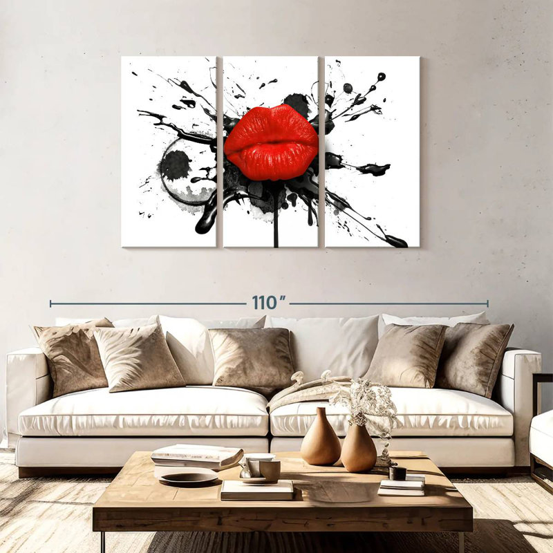 Shuttleworth Smacking Red Lips, 48" H x 74" W