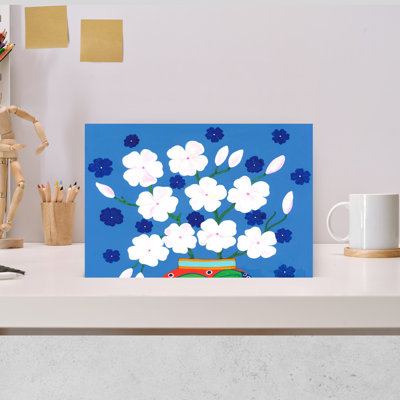 Cheerful Floral Vase Bold Colorful Elegant Flower Nature Wall Art
