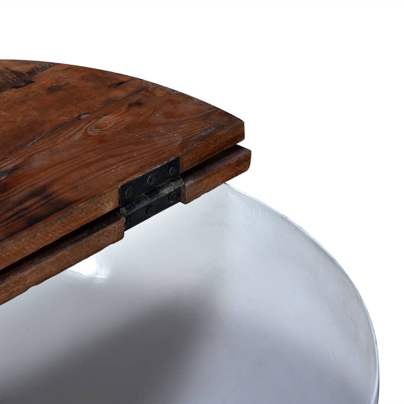 Chatteris Frame Single Coffee Table with Storage, Dark Brown, White