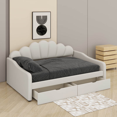 Full Size Upholstery Daybed With 2 Drawers