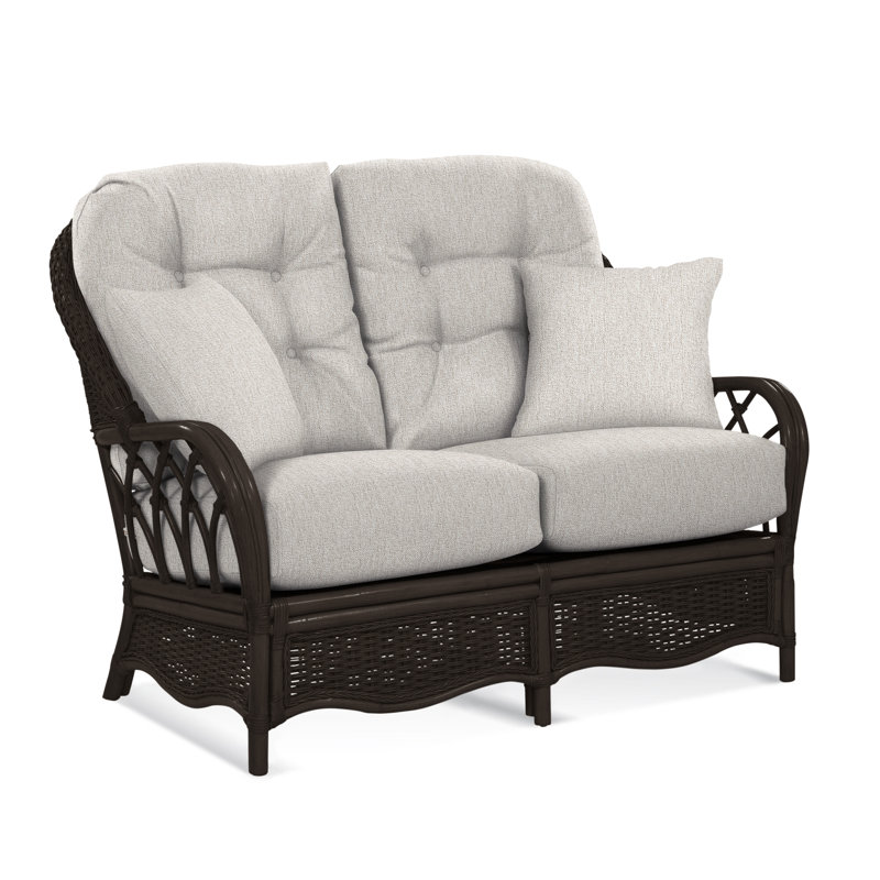 Everglade Upholstered 53'' Loveseat, Java, Snow Crypton Performance; 0884-91
