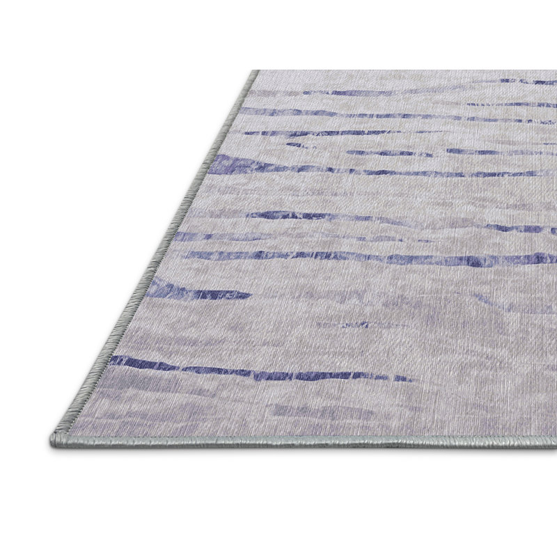 Machine Washable Blue Area Rug, Rectangle 7' x 9'