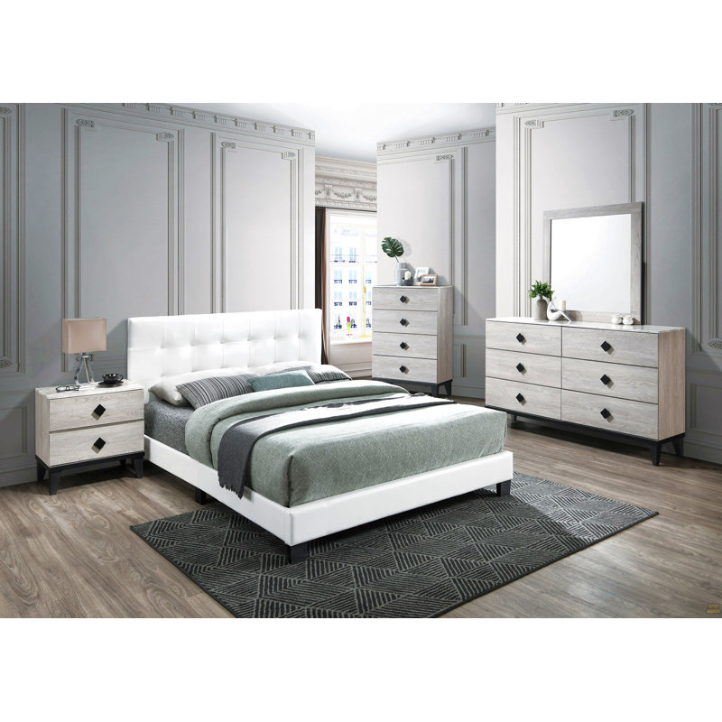 Tête de lit rectangulaire 1pc, Lit double, Blanc