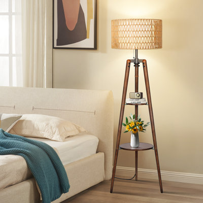 Lampe trépied à intensité variable en rotin 61 po Acklins