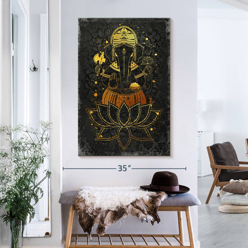 «Hindu God Ganesha», reproduction sur toile tendue, H 39 po x l 26 po x P 1,25 po