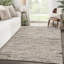 Striped Handmade Area Rug in Beige/Black-142136989