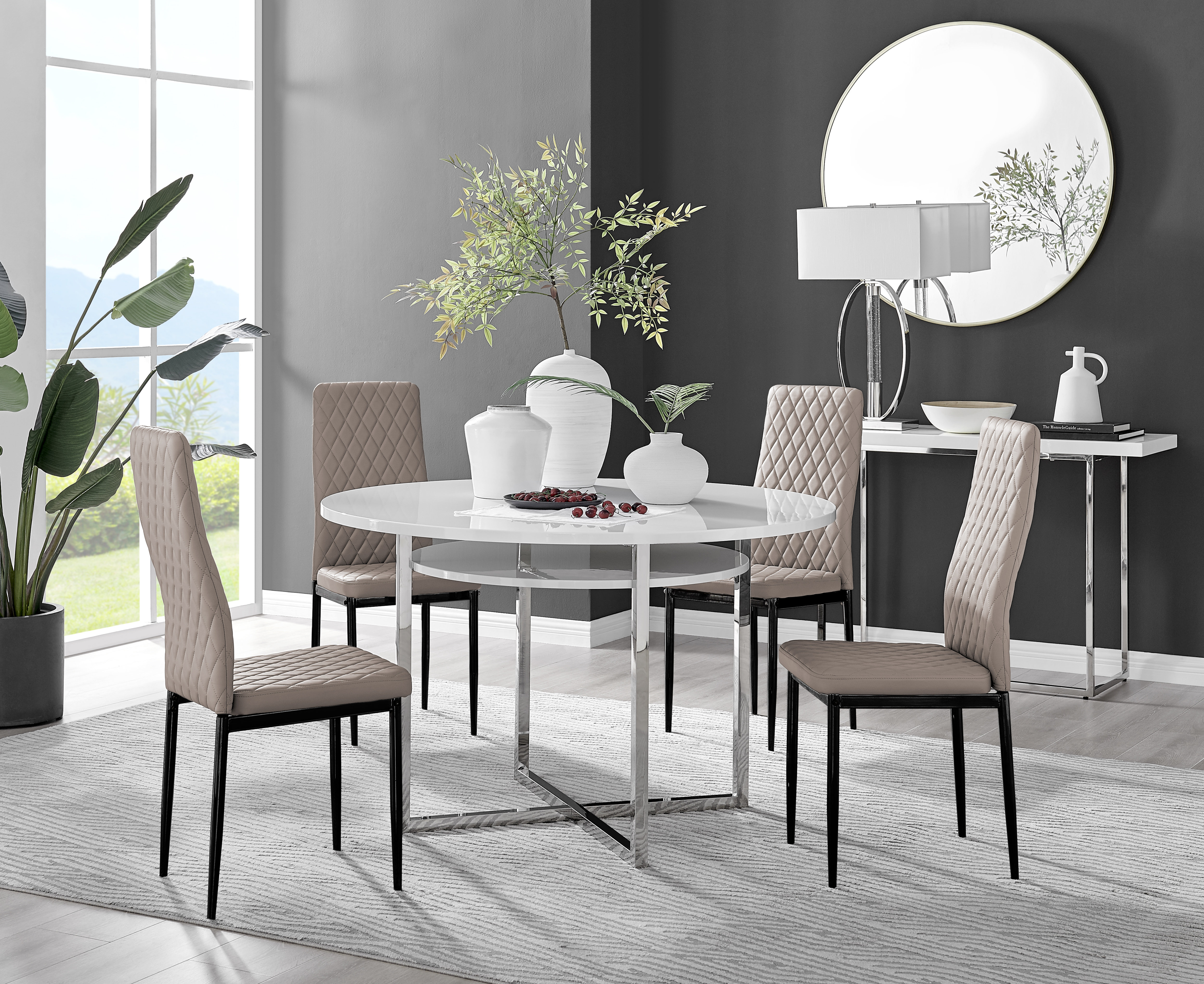 Faux concrete round 2024 dining table