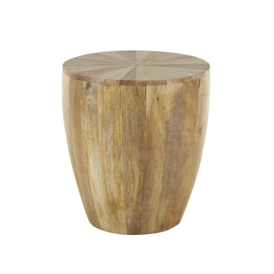 Itzayani Cole And Grey Mango Wood Handmade Drum Accent Table