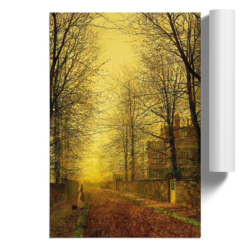 Autumns Golden Glow by John Atkinson Grimshaw - No Frame Painting, 42cm H x 30cm W x 0.1cm D