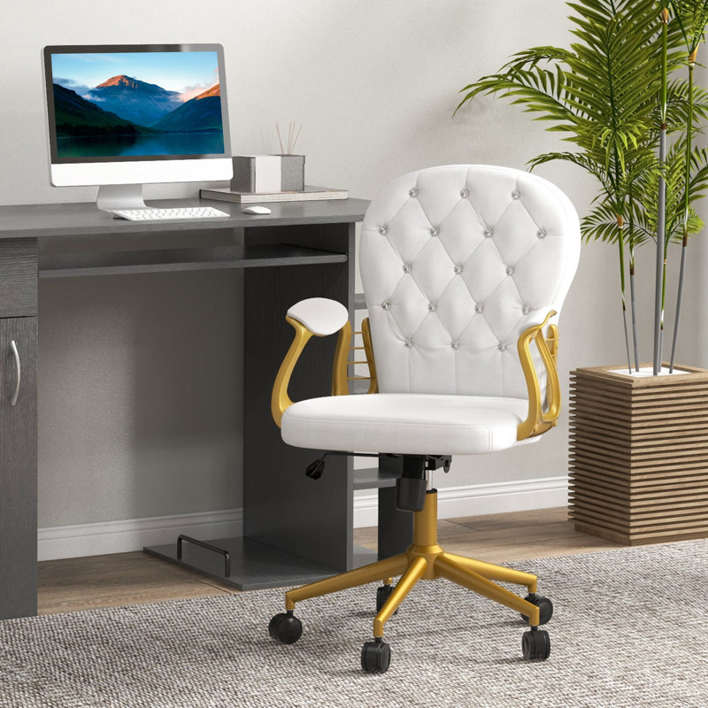 Jaimy Velvet Task Chair, Cream