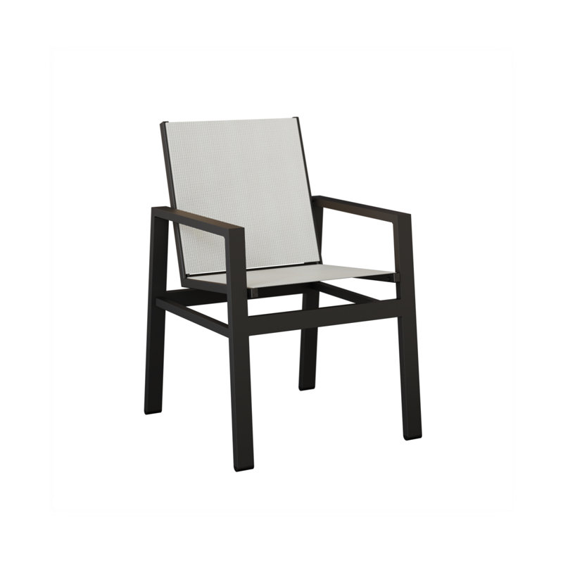 Chaise de salle à manger Ohlson, Aluminium noir mat, Noir luxe