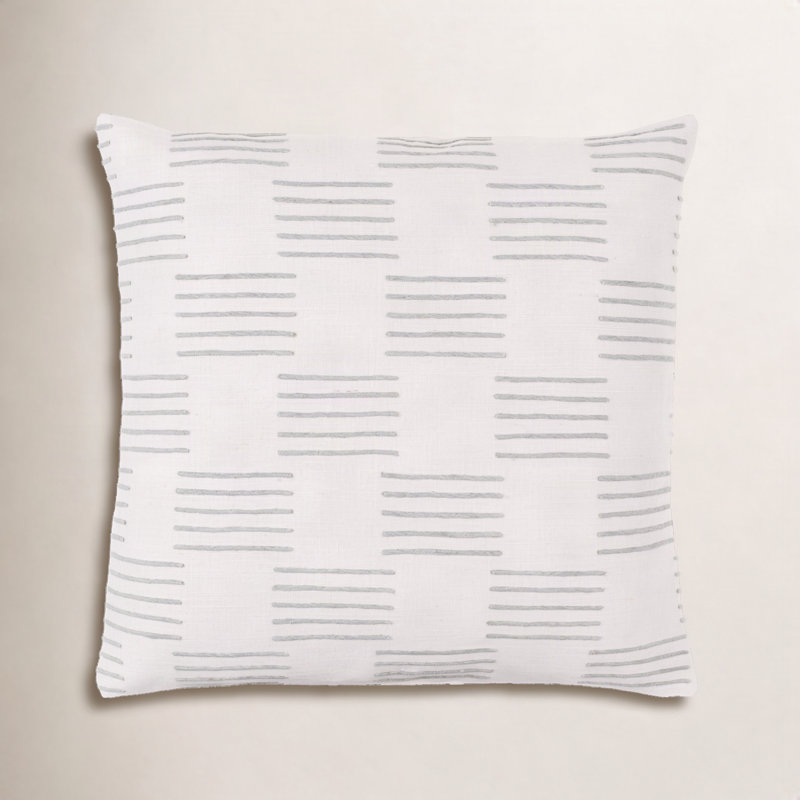Layten Geometric Cotton Reversible Throw Pillow, Off-White, Pillow Cover Only - No Insert, 20" x 20"