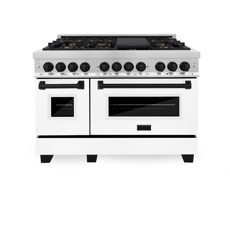 ZLINE Autograph Edition 48 In. 6.0 Cu. Ft. Legacy Dual Fuel Range 7 Burner Gas Cooktop and 2 Electric Ovens