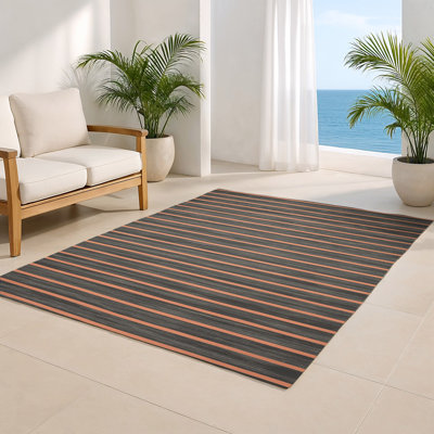 Tapis intérieur / extérieur noir HorizontalStripes
