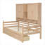 Structure de lit de jour simple en bois avec tête de lit bibliothèque et deux tiroirs sous le lit pour le salon de la chambre à coucher