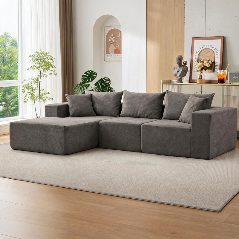 3 Seater Sectional, Gray