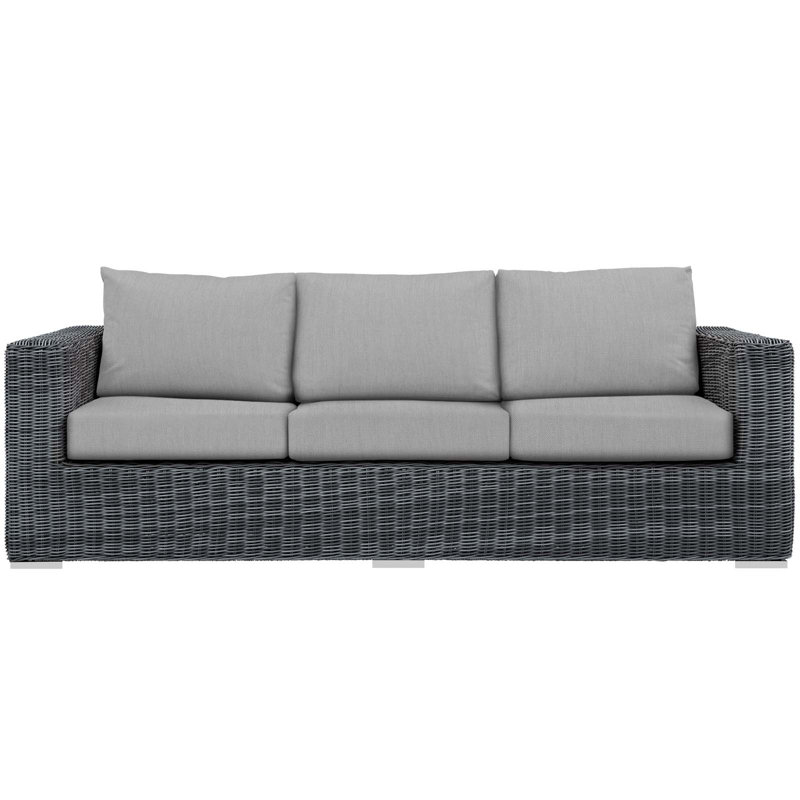 Modway Summon Outdoor Patio Sunbrella Sofa, Gray/Gray