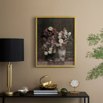Vintage Floral Print CXXII Framed Print - Solid Wood
