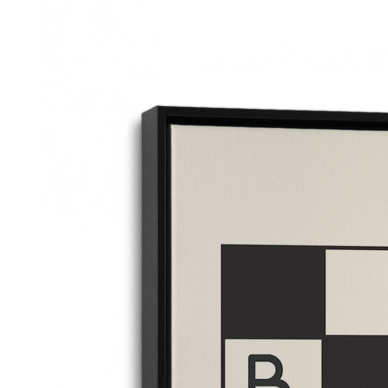 Impression sur toile Bauhaus, Cadre flottant noir satiné, H 18,75 po x l 12,75 po x P 1,75 po