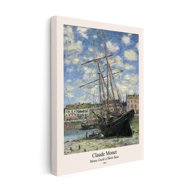 Bateau couché à basse mer, Unframed, Canvas, 08"H x 10"W