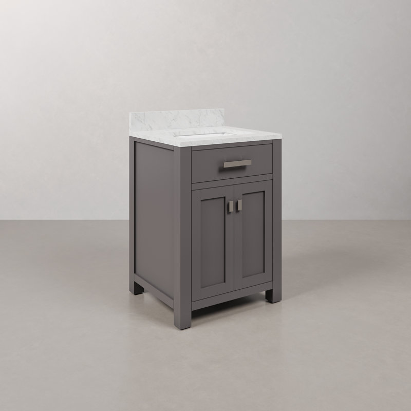Ensemble de meuble-lavabo simple 24 po Minnetrista, Gris cachemire, Chrome chrome