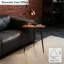 Table d'appoint moderne triangulaire, table de bout en noyer de style Mid-Century avec structure en métal noir, table d'appoint rétro unique pour le salon et la chambre à coucher