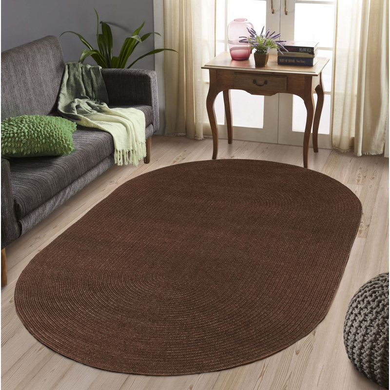 Neufeld Braided Cocoa Indoor/Outdoor Area Rug, Oval 8' x 10'