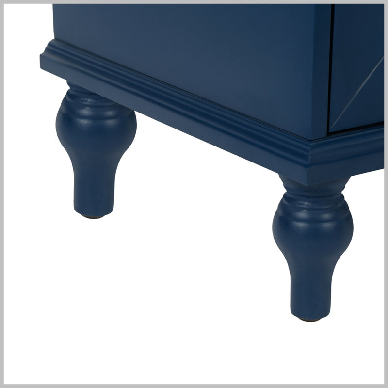 Buffet 2 portes en rotin, Bleu antique