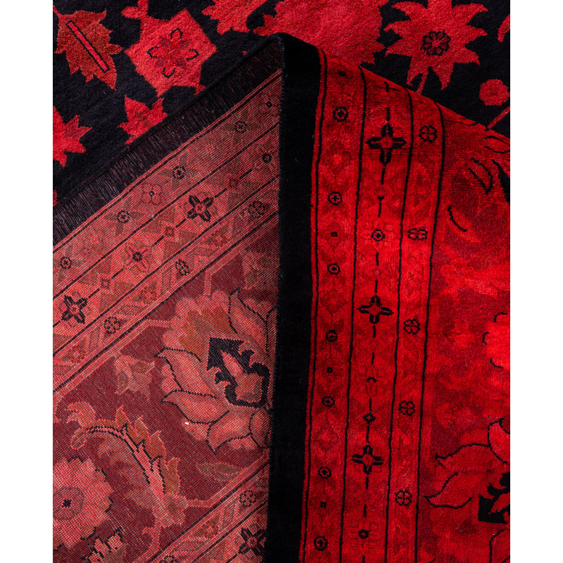 Overdyed Hand-Knotted Wool Modern-Contemporary Pink Area Rug 9' 2" x 12' 3"