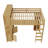 Wood Loft Bed With Cabinet And Bookshelf,Queen Size Loft With Wardrobe And Desk For Kids,Natural