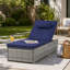 Chaise longue de patio en rotin avec dossier réglable et table d'appoint-455169926