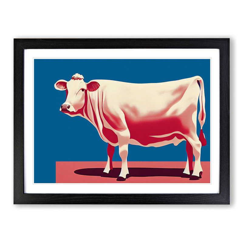 Exquisite Cow - Single Picture Frame Print, Black Framed, 46cm H x 64cm W x 2cm D