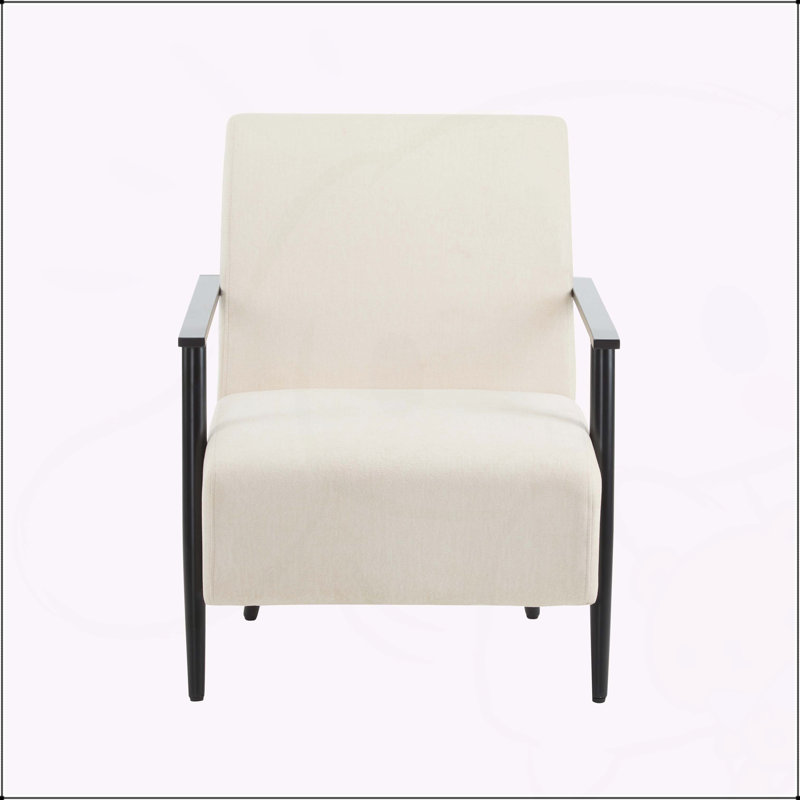 Méridienne moderne 26,38 po avec revêtement en polyester, Beige