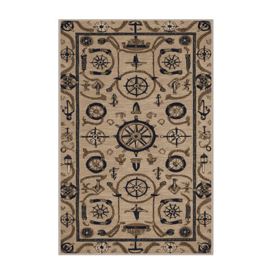 Washable Captains Quarters Coastal Area Rug