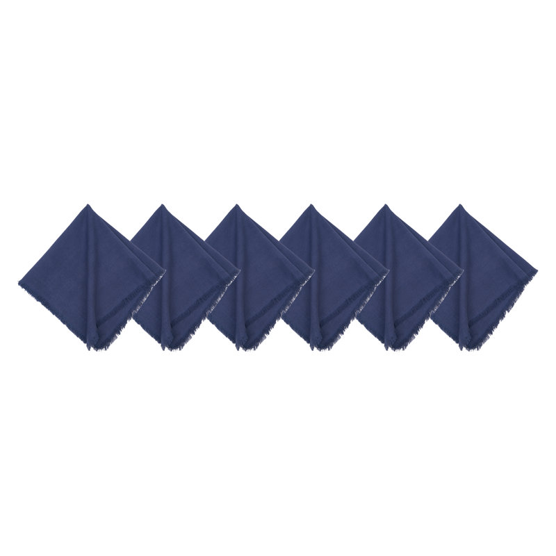 Frayed Cherry Napkin Set of 6, Blue