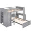 Lit mezzanine simple avec lit autonome, tablettes, bureau et garde-robe pour un espace de vie économe-1303989895