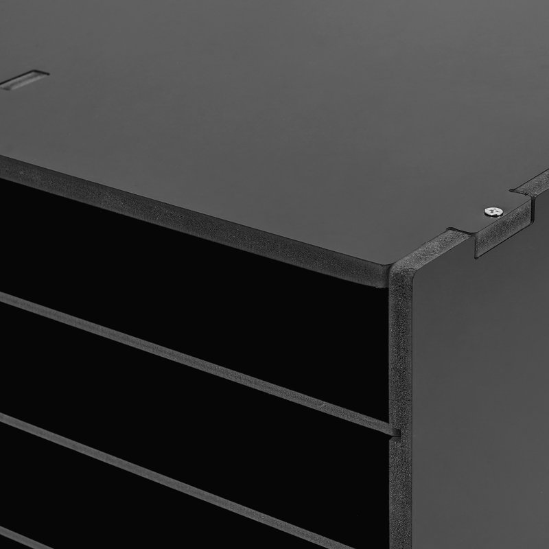 5-Tier Stackable Office File Paper Storage Cabinet, Black
