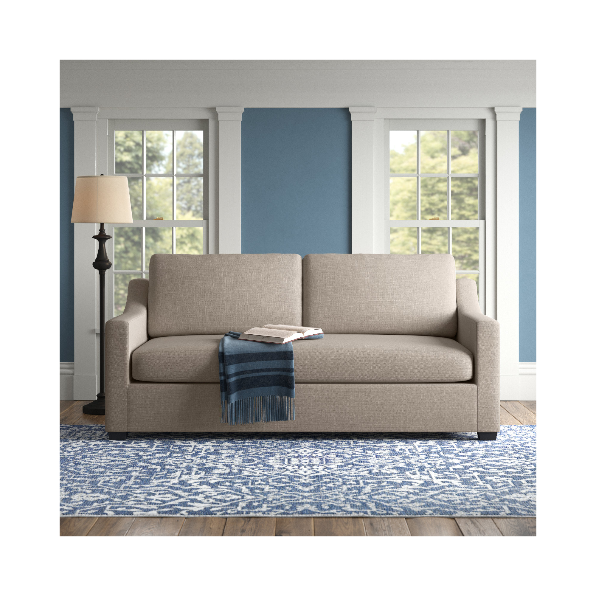 Cranbrook 88'' Upholstered Sofa, Conversation Ivory Basketweave