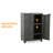 Ram Quality Products ELITE Adjustable 2 Shelf Storage Utility Cabinet, Black