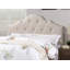 Lit de tête de lit réglable contemporain grand avec capitonnage en polyfibre brun clair et structure en bois